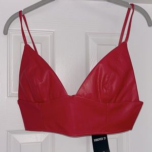 NWT Forever 21 cop leather top